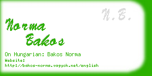 norma bakos business card